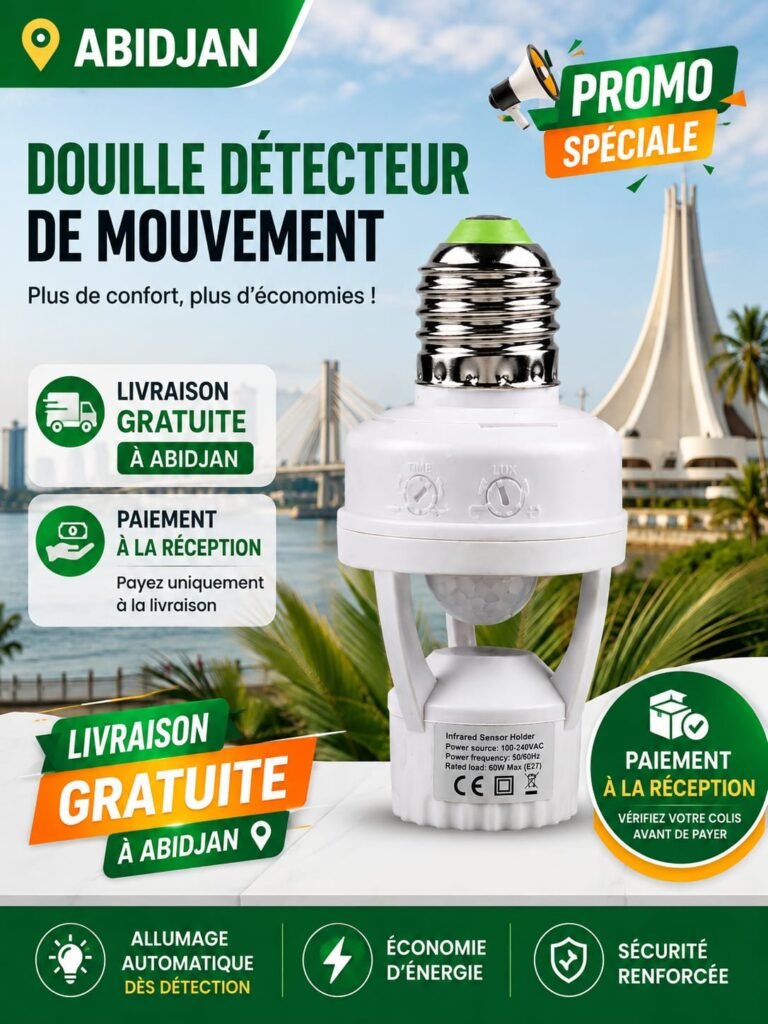 Douille Intelligente à Détection de Mouvement — La lumière s'allume toute seule quand tu arrives 💡